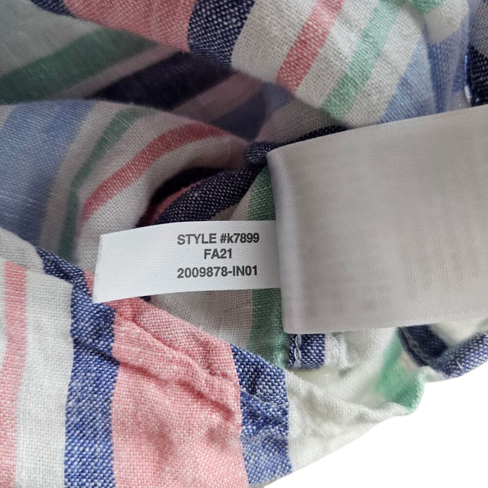 J Crew Slim Shirt Mens XL Striped Baird McNutt 100% Irish Linen Long Sleeve - Picture 8 of 11